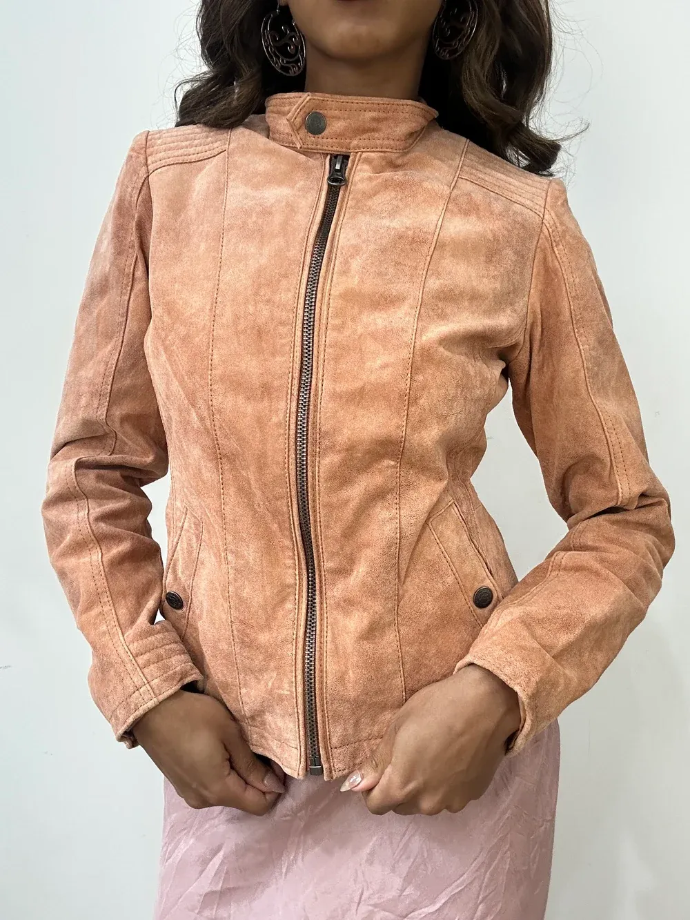 vintage edit: fashion week | small pink leather zip jacket