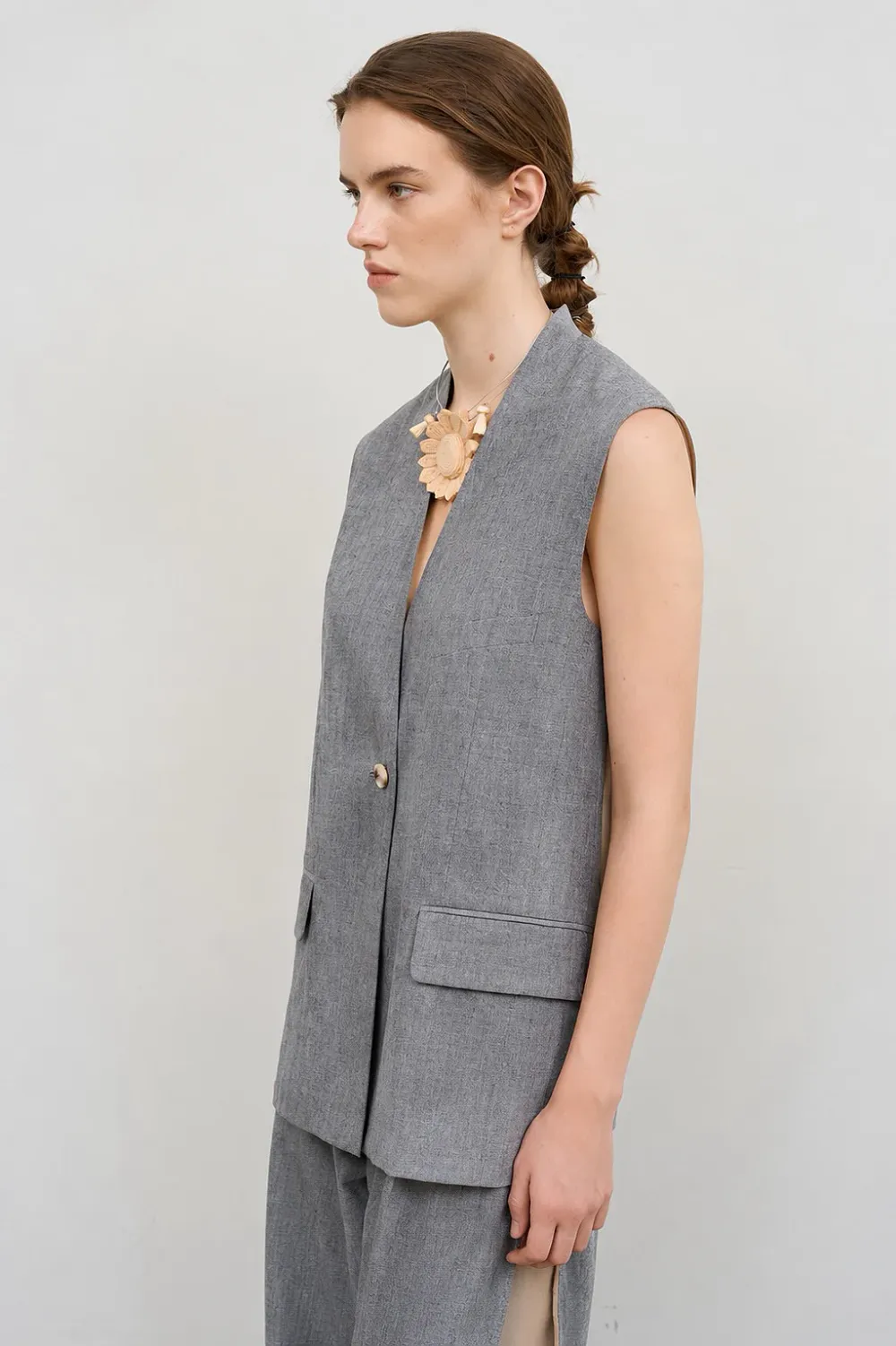 VEST WITH CHIFFON BACK - 2