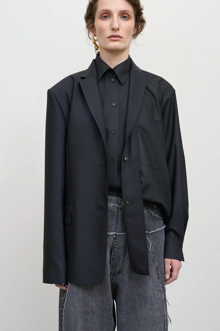 OVERLAY DECONSTRUCTED JACKET BLACK - 2