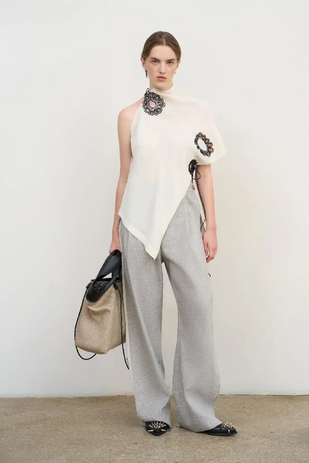 PANTS WITH FRAYED-EDGE SIDE STRIPES - 4