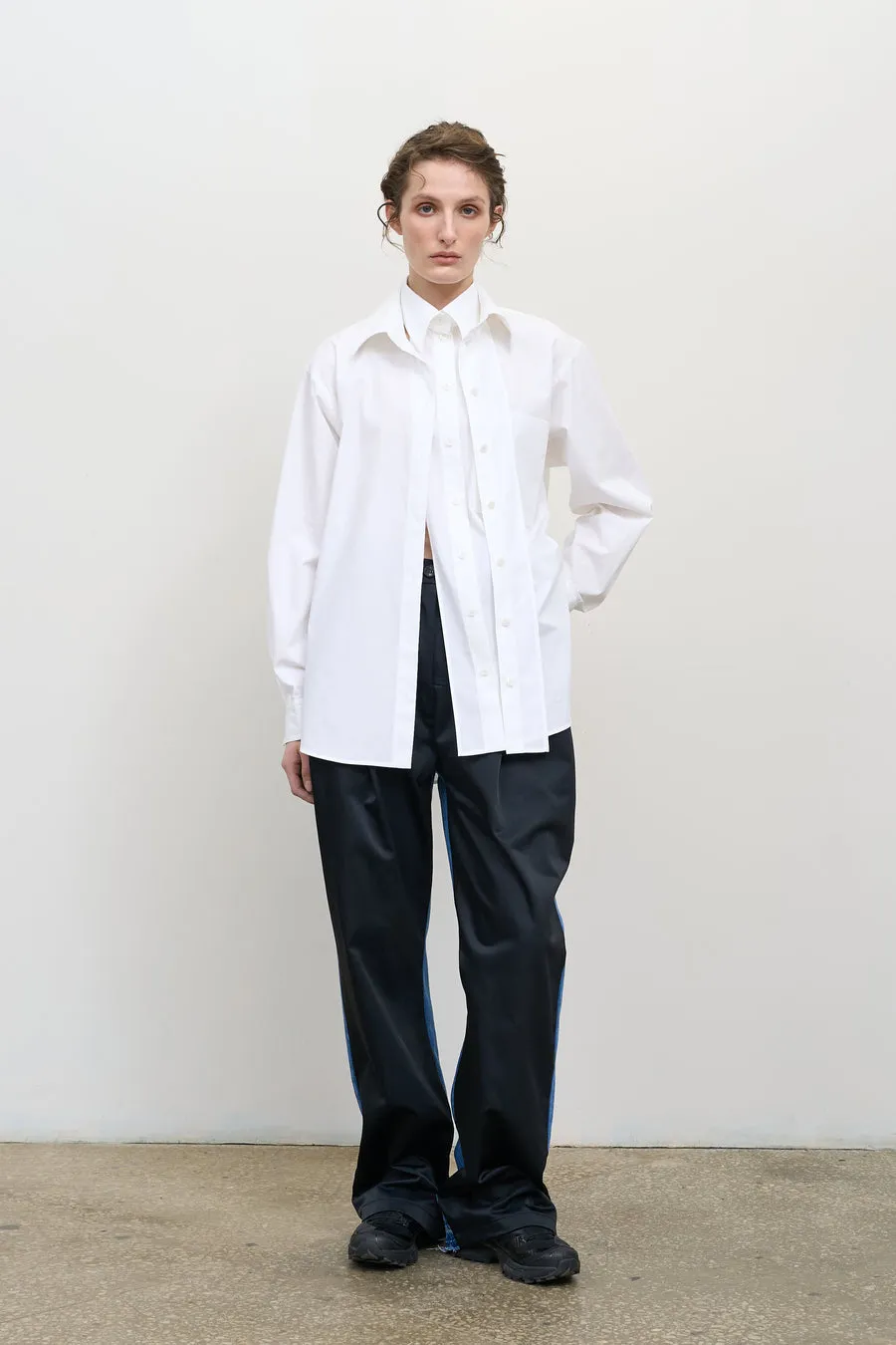 DOUBLE COLLAR POPLIN SHIRT