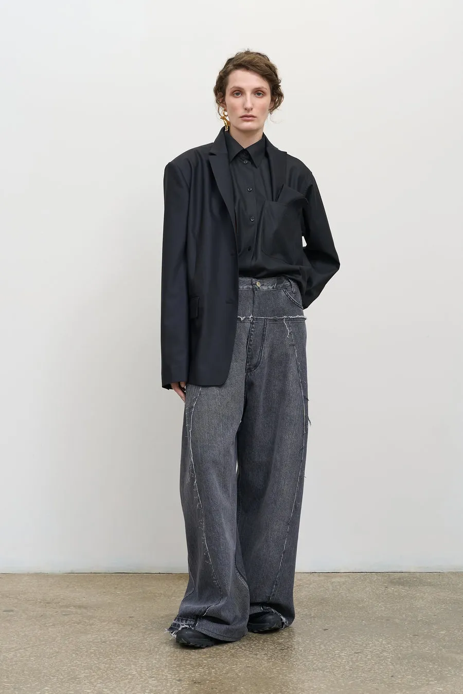 OVERLAY DECONSTRUCTED JACKET BLACK