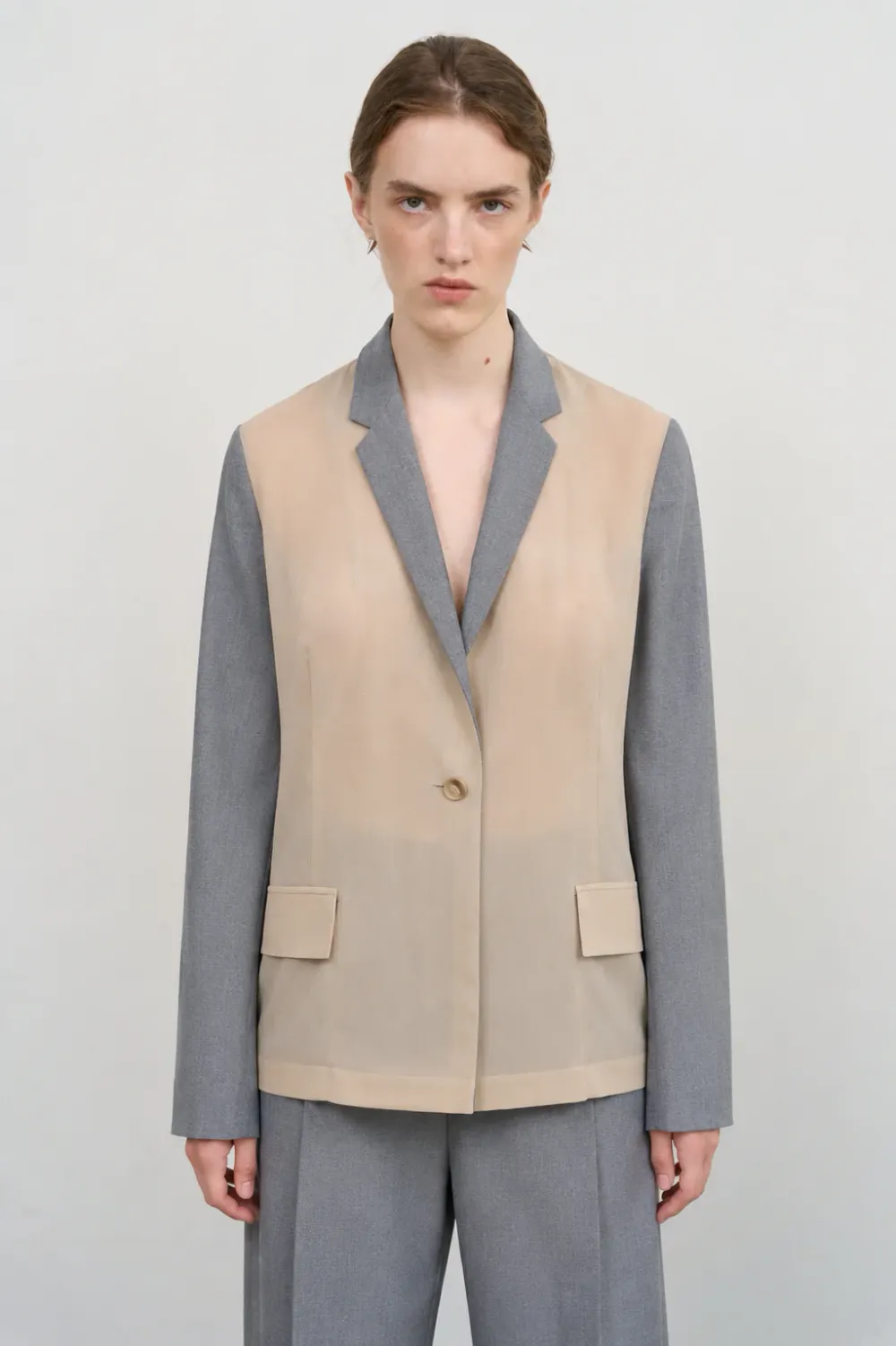 JACKET WITH CHIFFON PANELS
