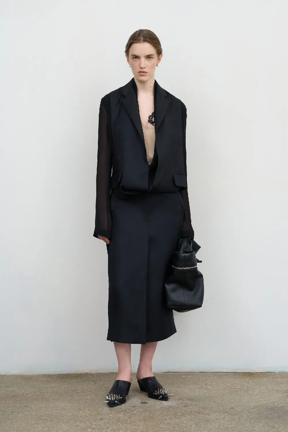 LAYERED TUCKED-HEM JACKET