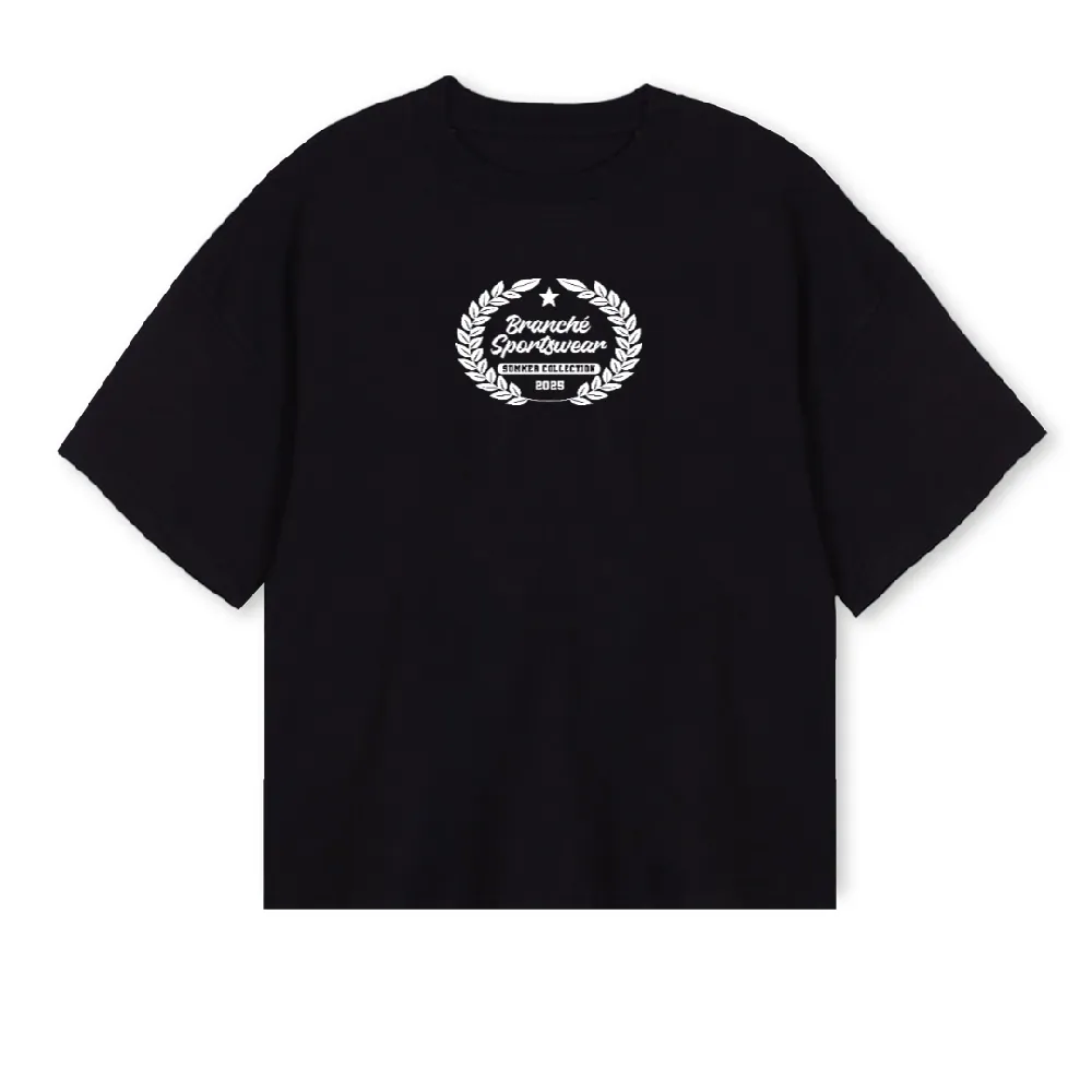 SHDHDH Black Oversized Boxy Tee.