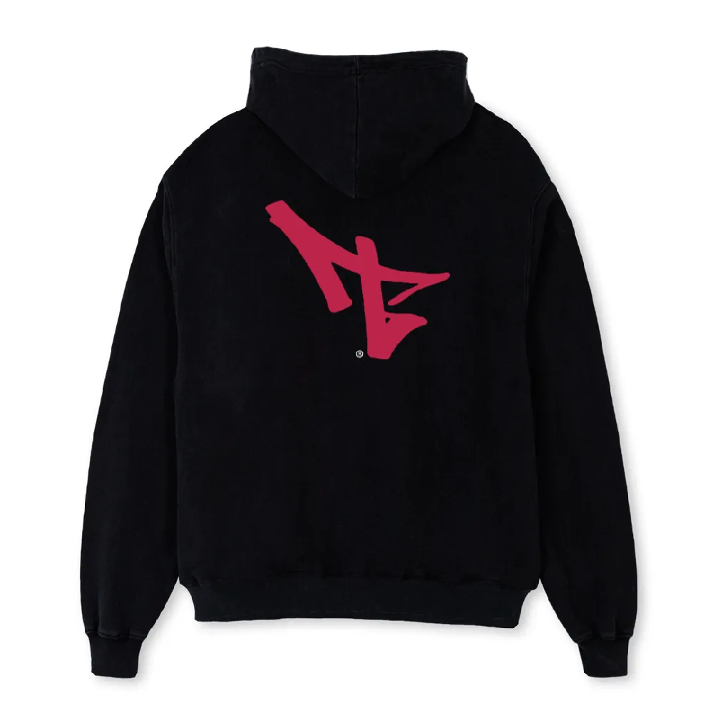 VIVA MAGENTA Black Oversized Hoodie. - 2