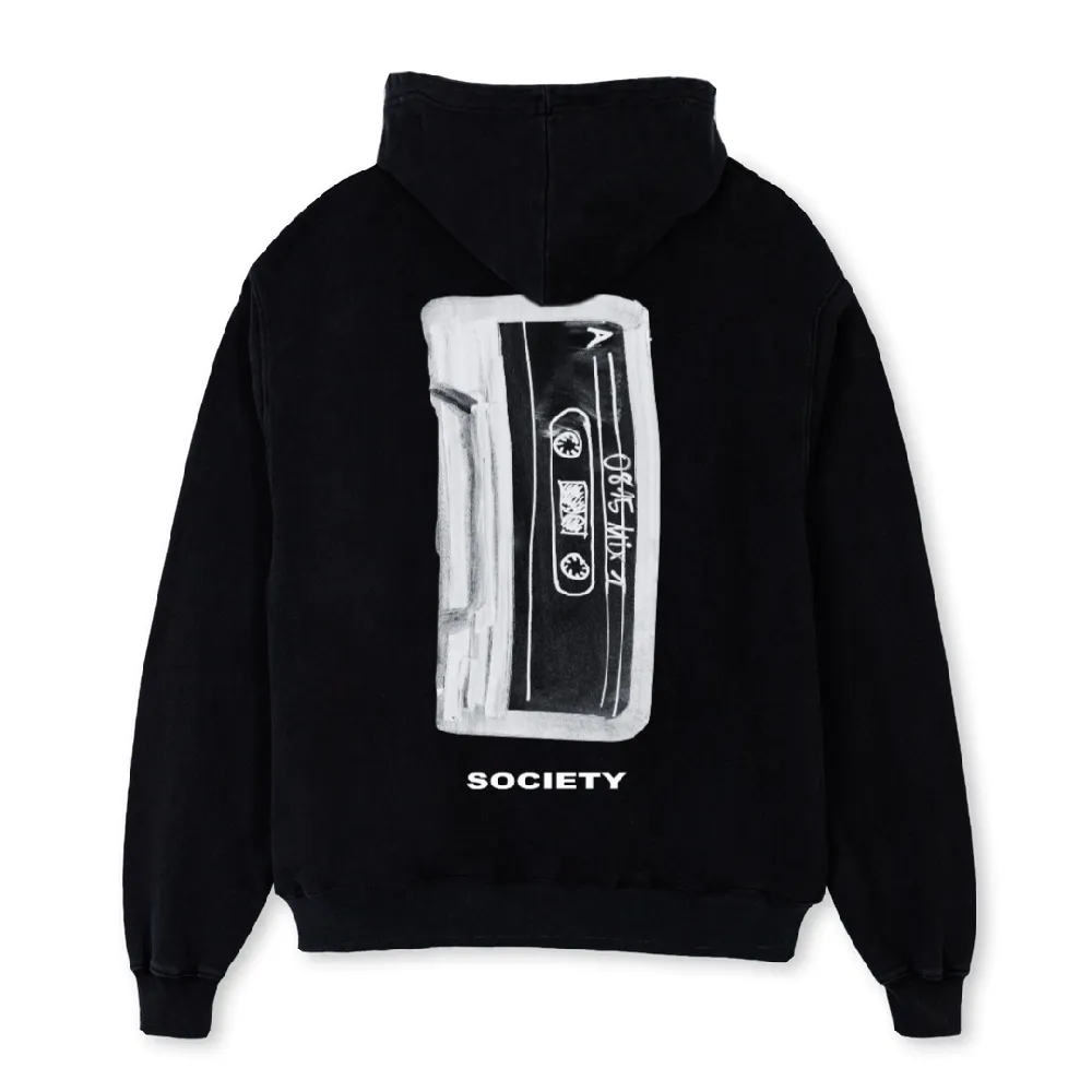 TAPEHOOD Black Oversized Hoodie. - 2