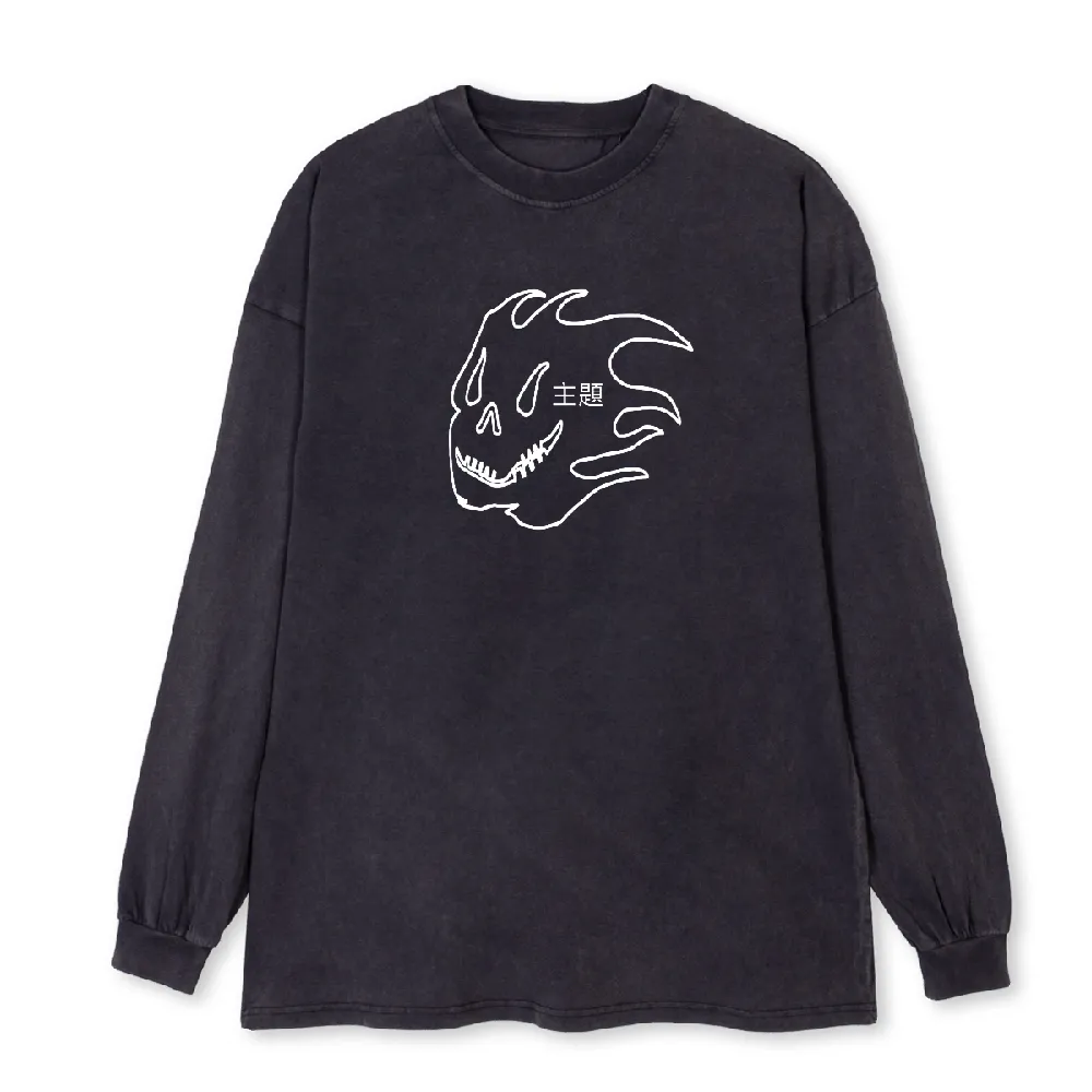 WEIRDO Vintage Black Oversized LS Tee.