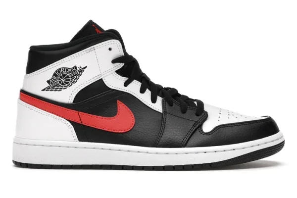 Jordan1 Mid Black Chile Red White