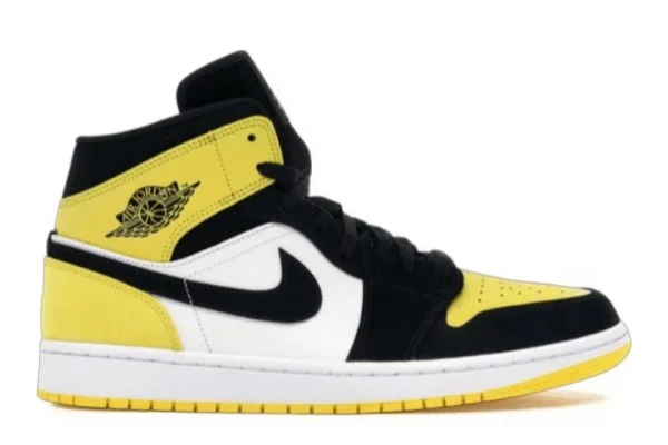 Jordan1 Mid Yellow Toe Black
