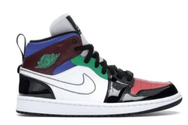 Jordan1 Mid SE Black White Multi-Color