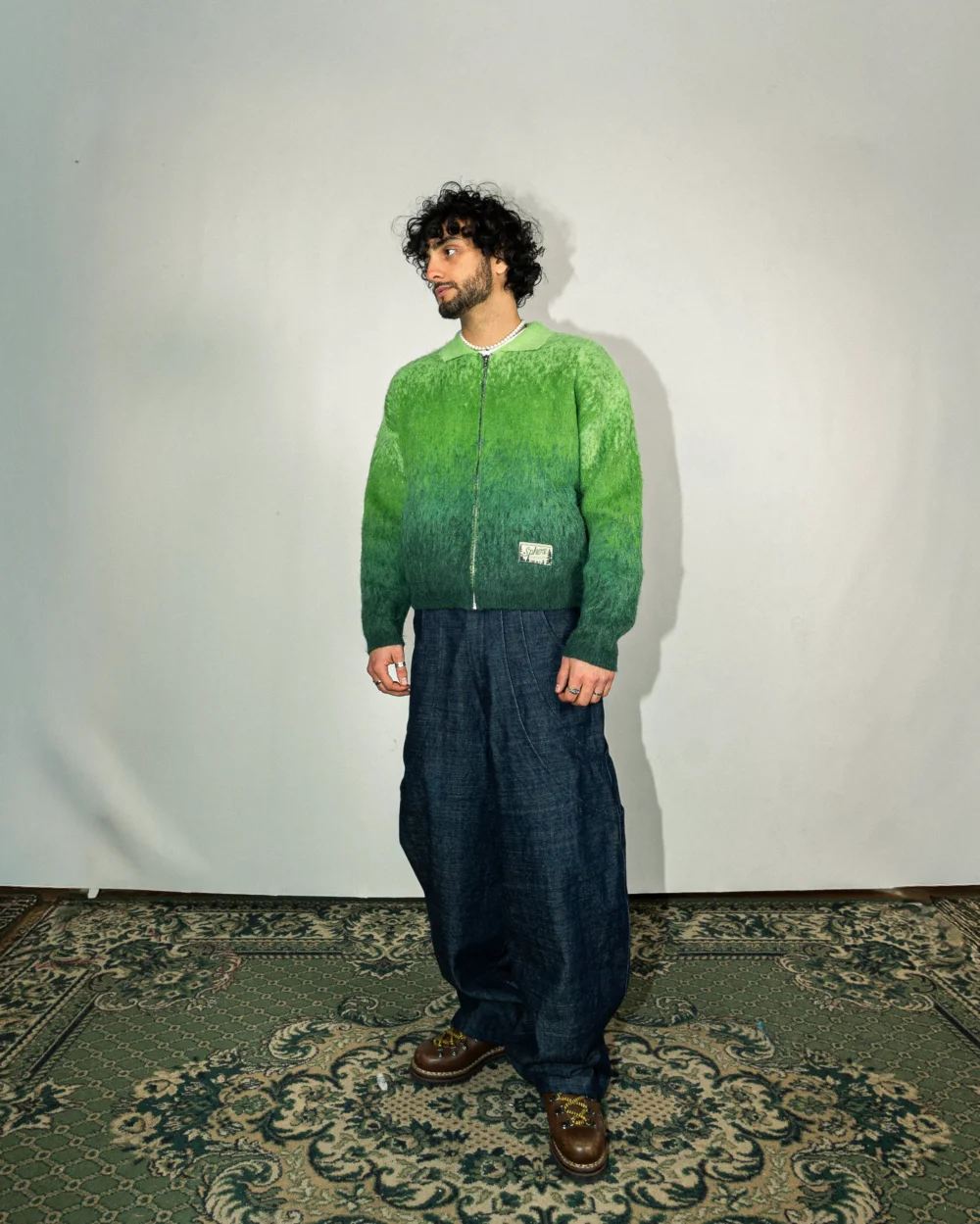 Pine Green Mohair Work Jacket - 4