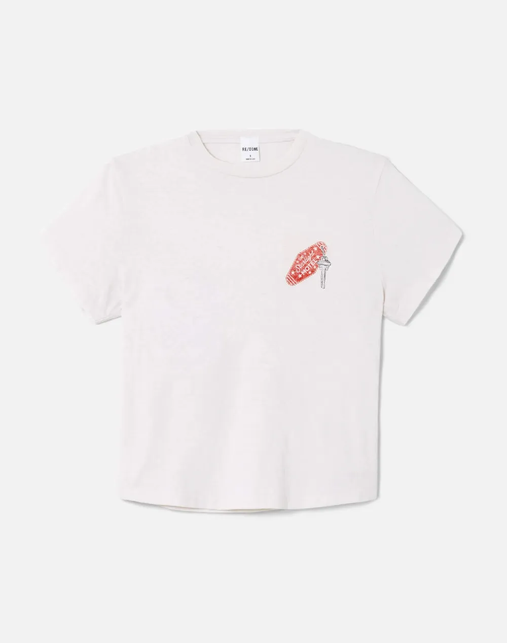 1950s Boxy Tee Starlight Motel - Vintage White