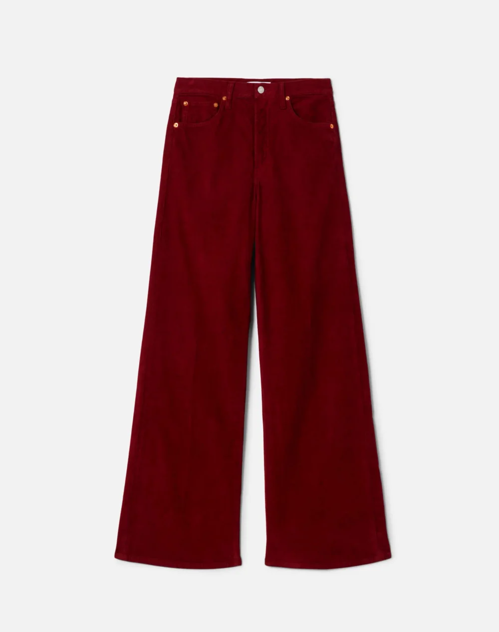 High Rise Wide Leg - Beet Cord - 2
