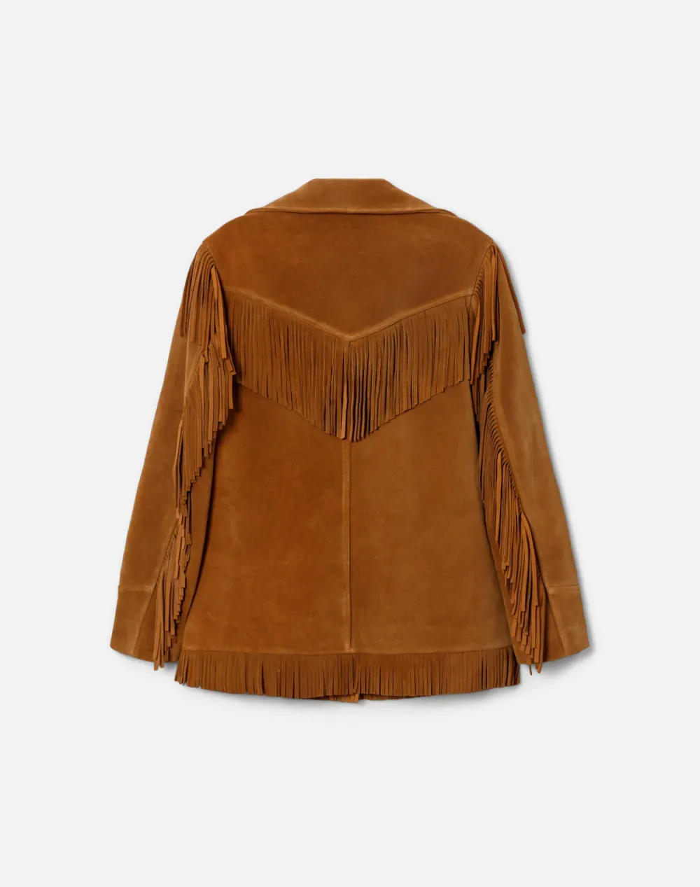 Suede Fringe Jacket - Tan - 2