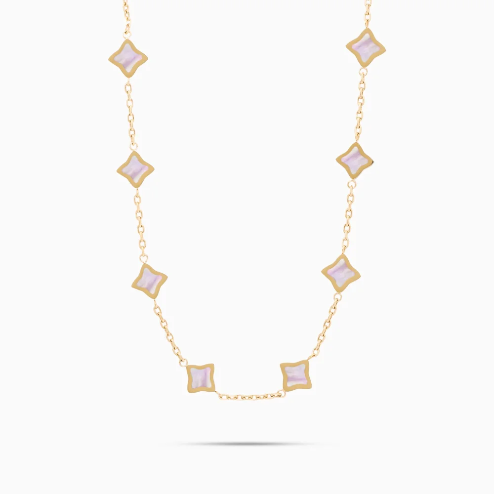 Gold Flower Cable Chain - Rose Pattern