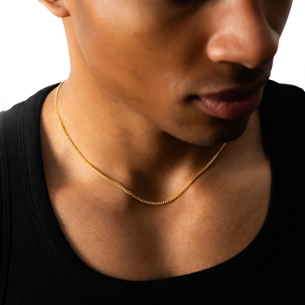 Cuban link chain 2 mm gold - 2