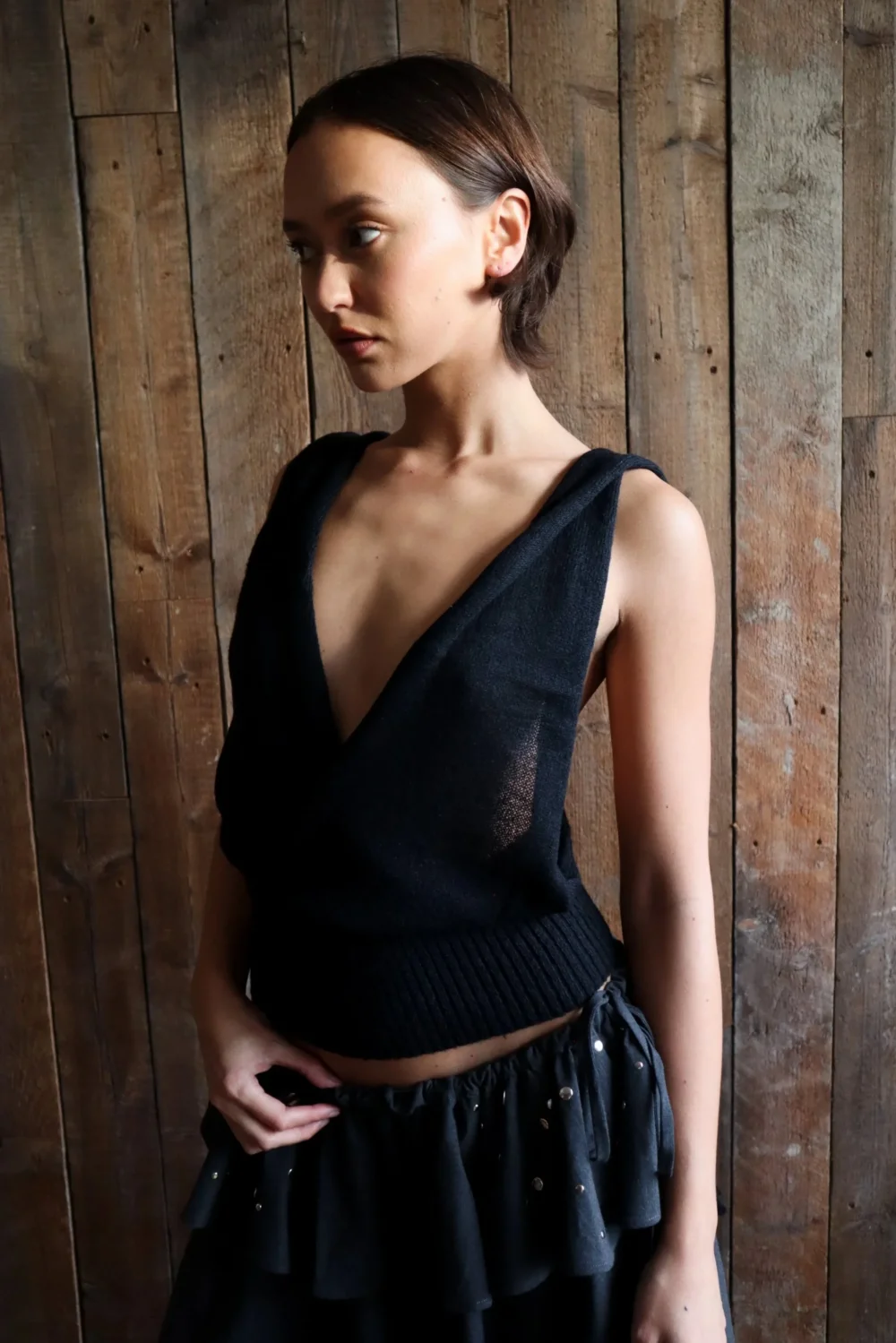 The Siesta Halter Black Mohair — Caspar The Label