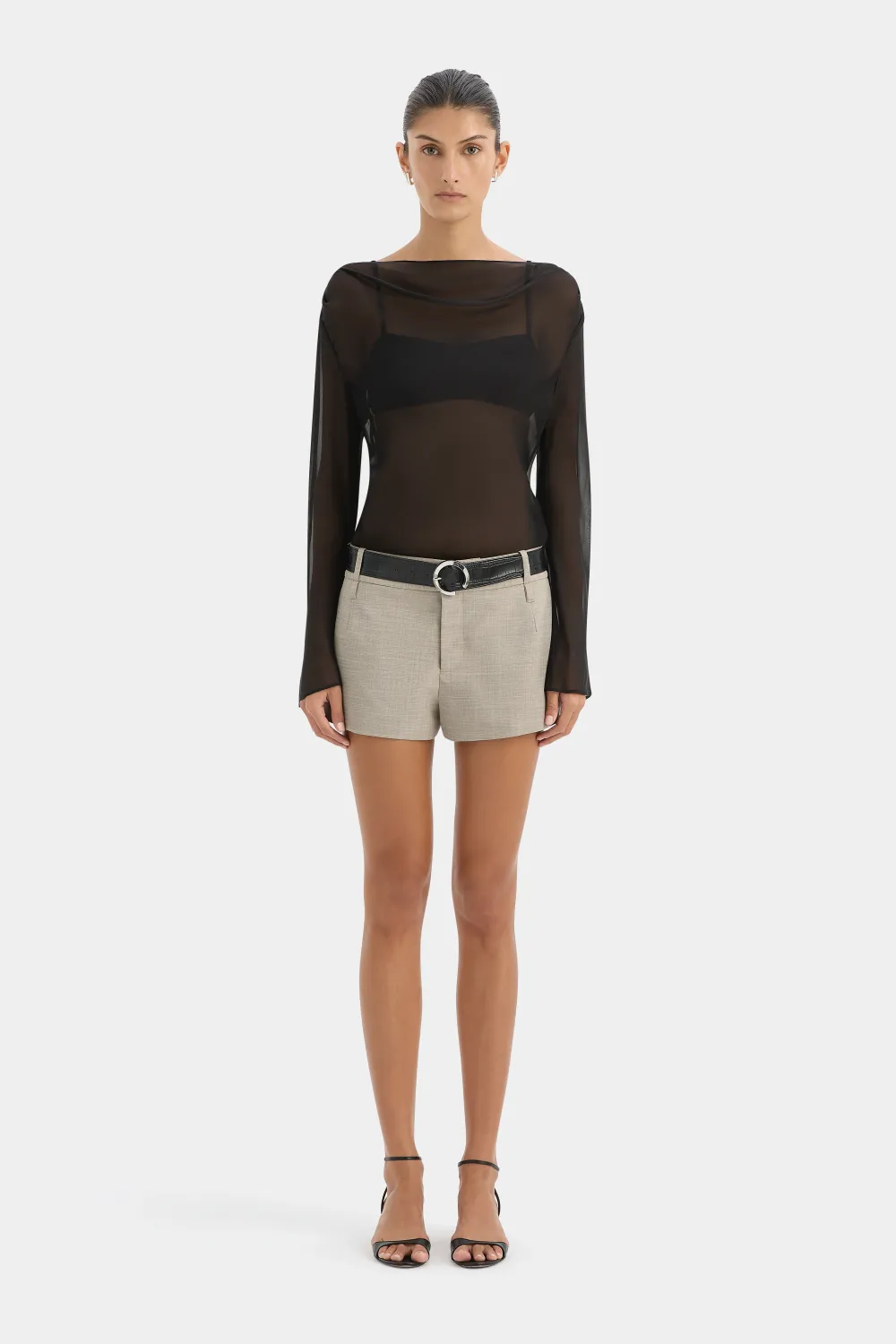 Strobe Long Sleeve Cowl Top - 2