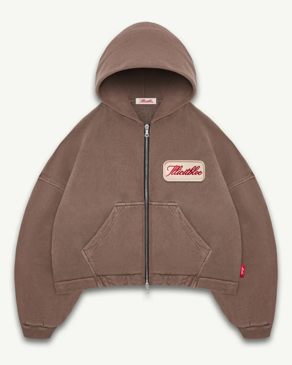 PATCHWORK TITANWEAVE™ ZIP HOODIE - WASHED BROWN