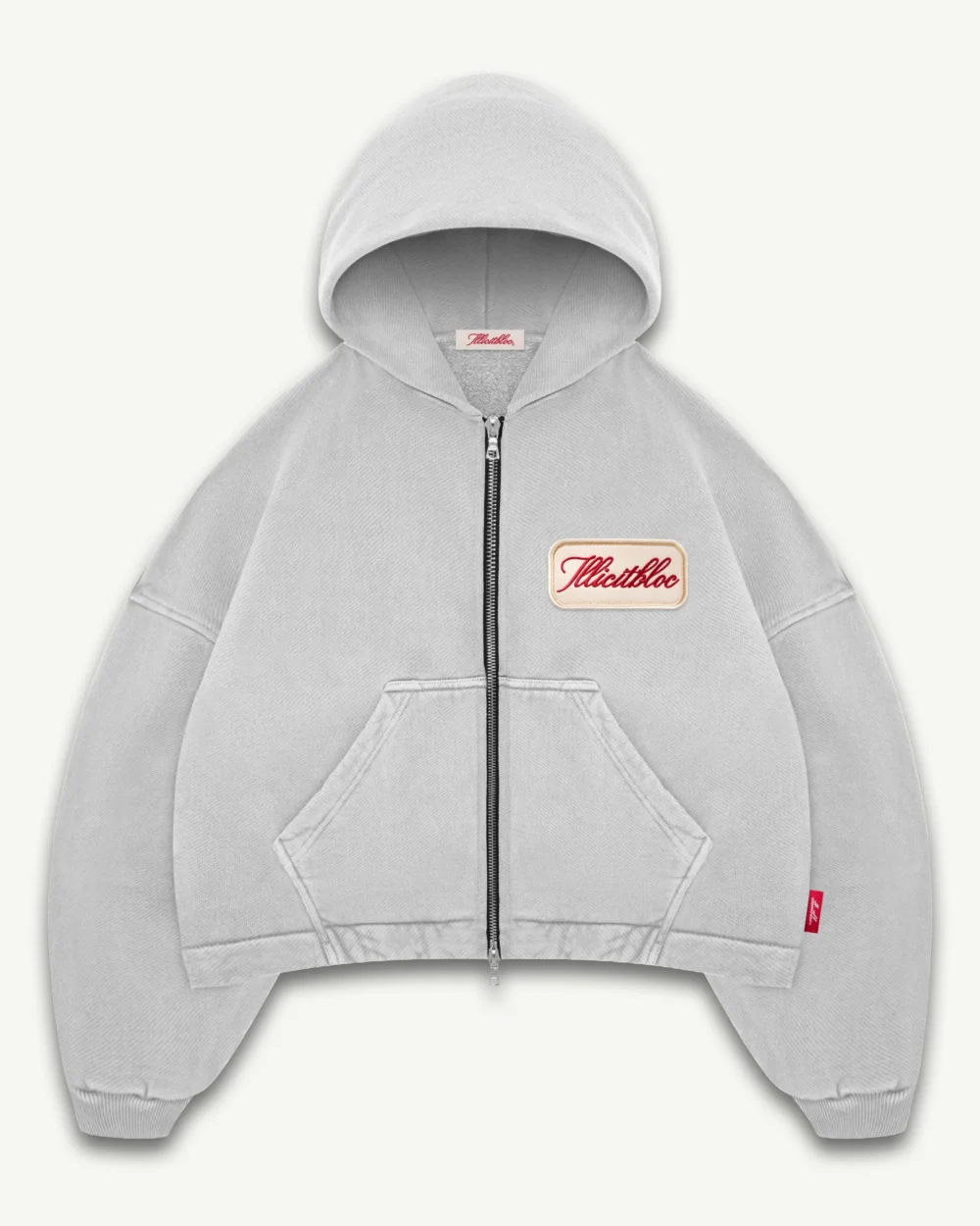 PATCHWORK TITANWEAVE™ ZIP HOODIE - POWDER GREY