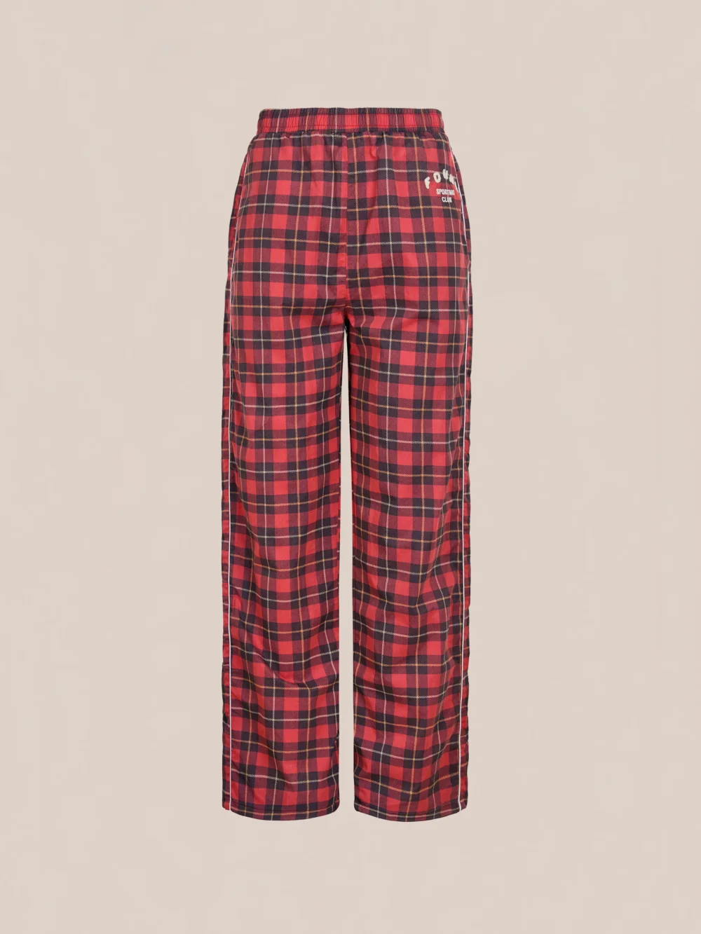 Red Plaid Track Pants - 3
