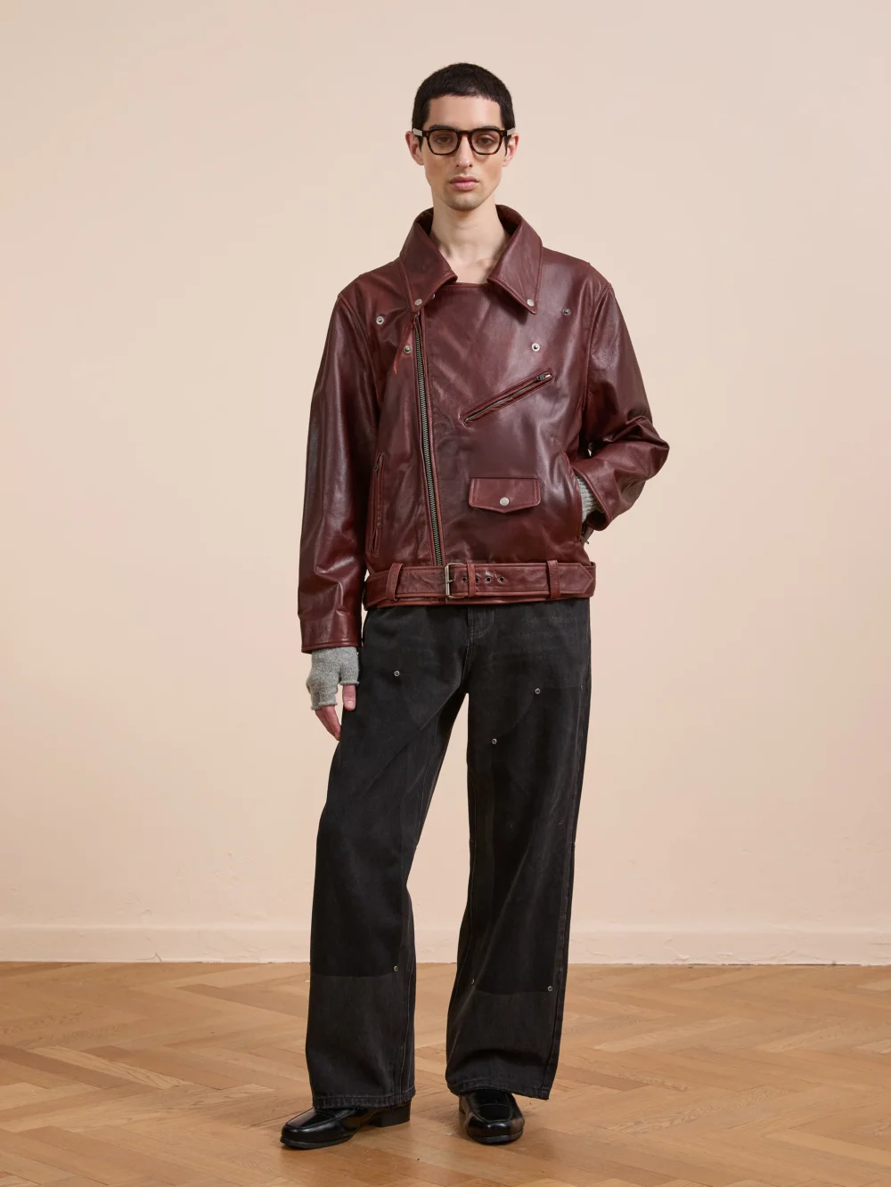Leather Biker Jacket - 4