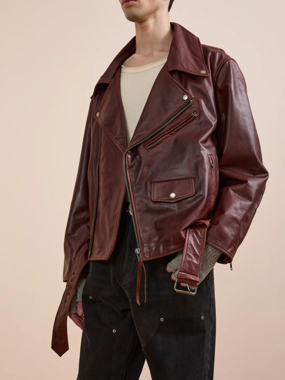 Leather Biker Jacket - 3