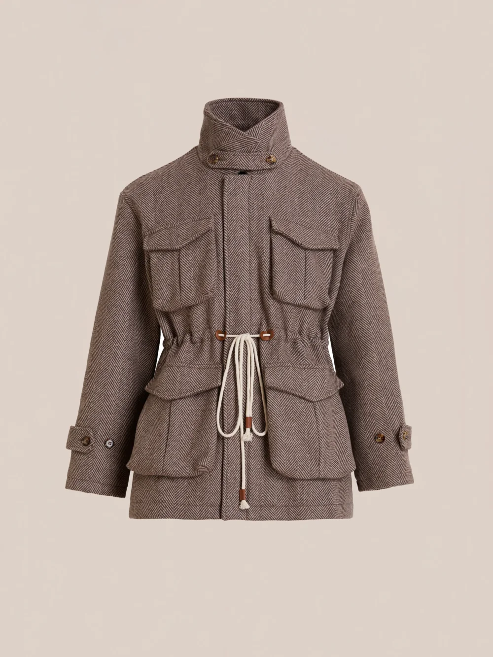 Herringbone Wool Barn Jacket - 3