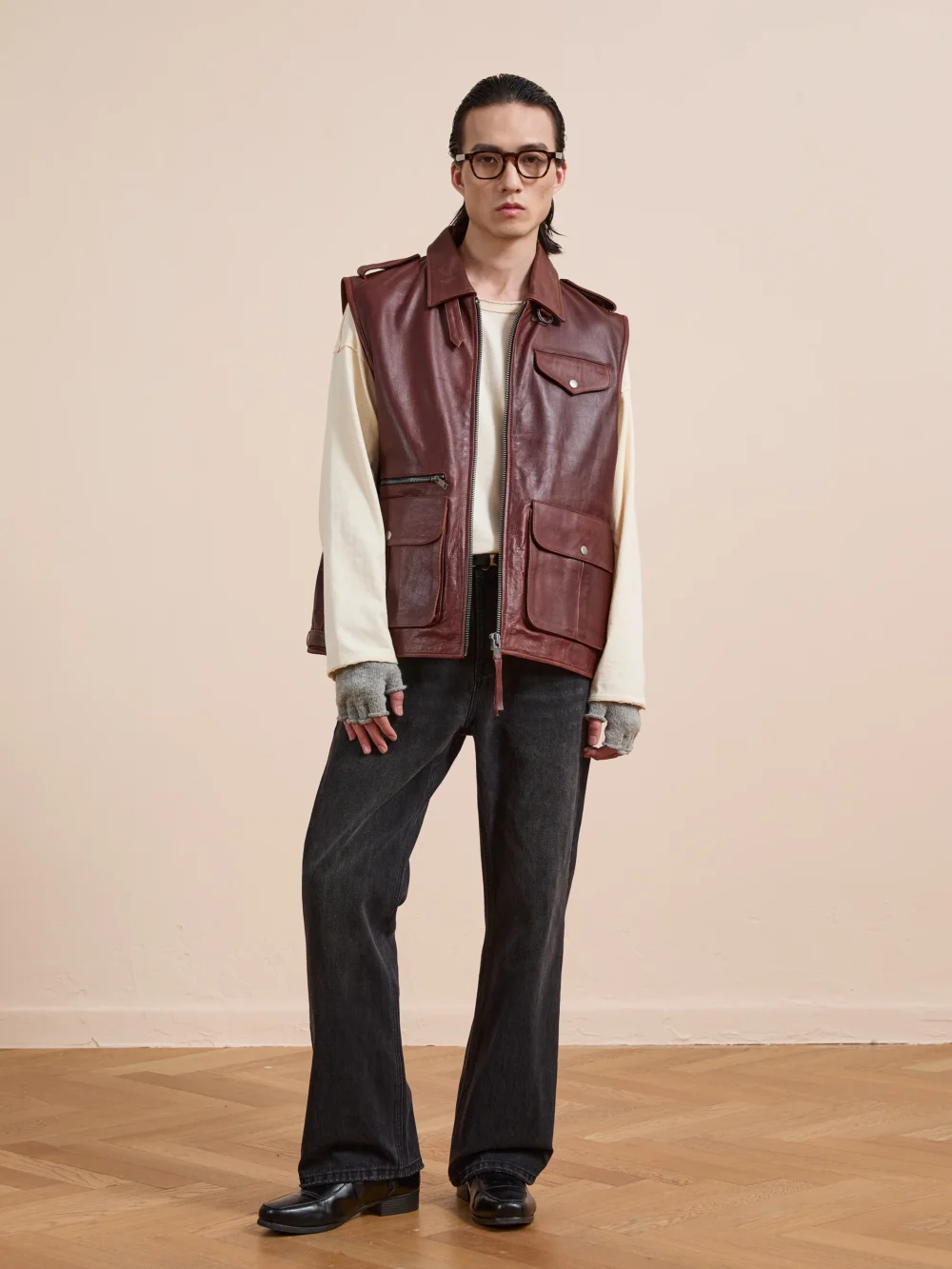 Leather Pocket Vest - 3