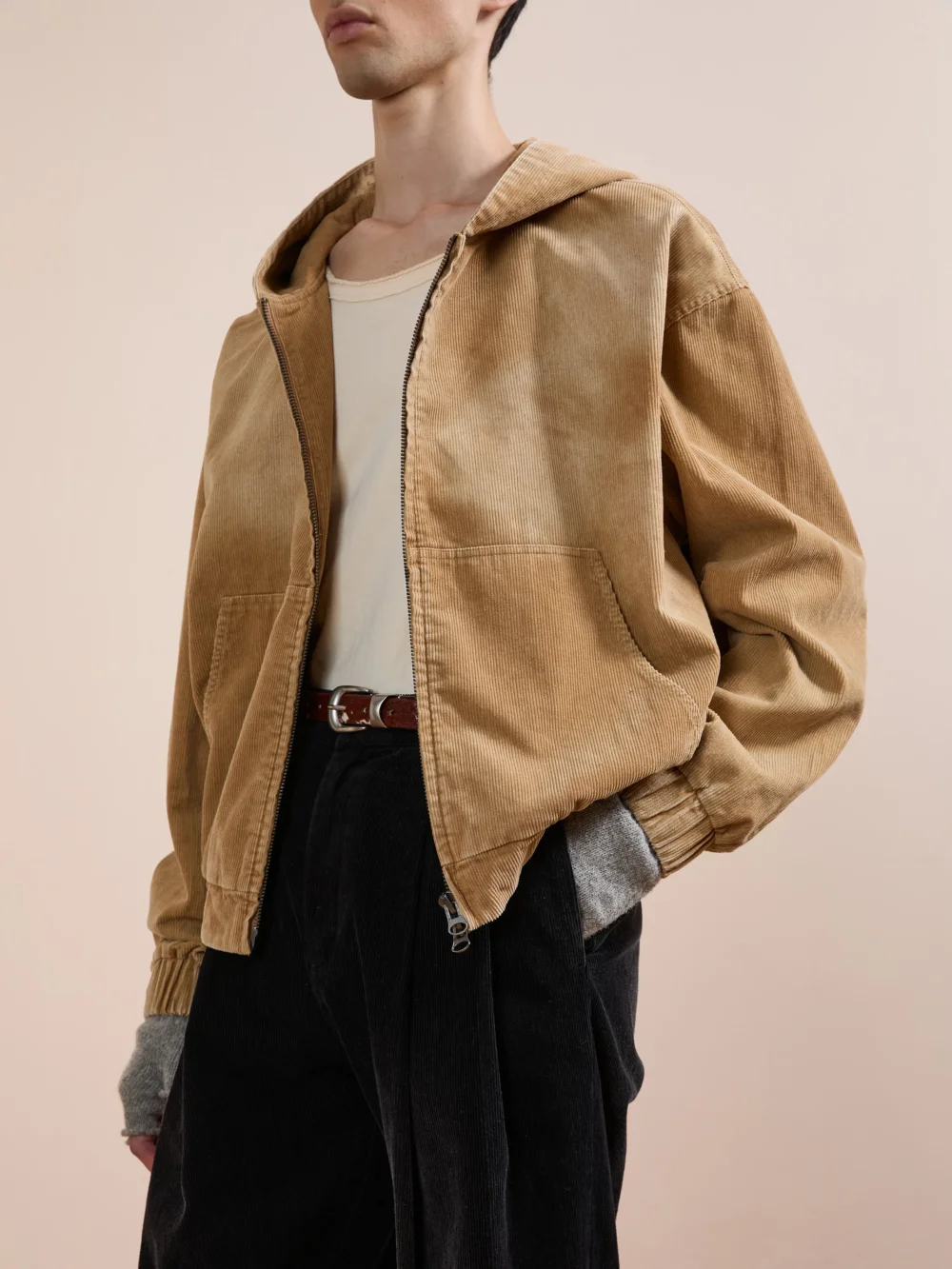 Corduroy Zip Up Hoodie - 2