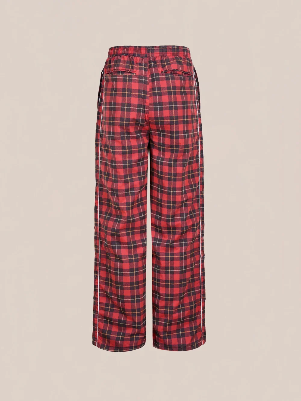 Red Plaid Track Pants - 4