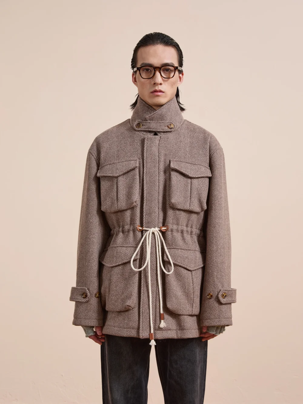 Herringbone Wool Barn Jacket