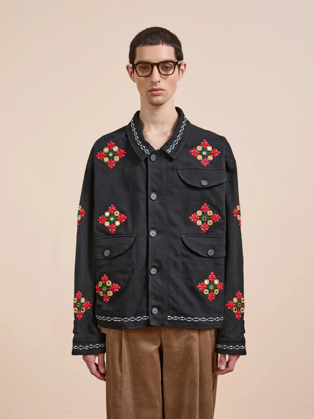 Mirror Ornament Hand Embroidered Work Jacket