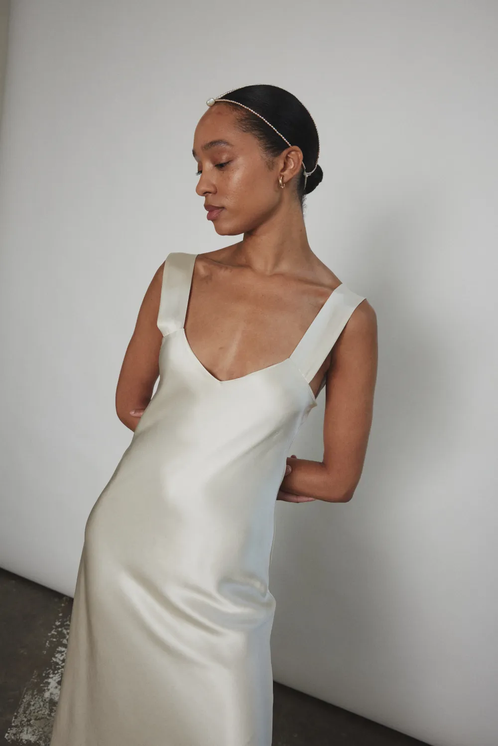 Lisette Midi Slip Dress - Ivory - 5