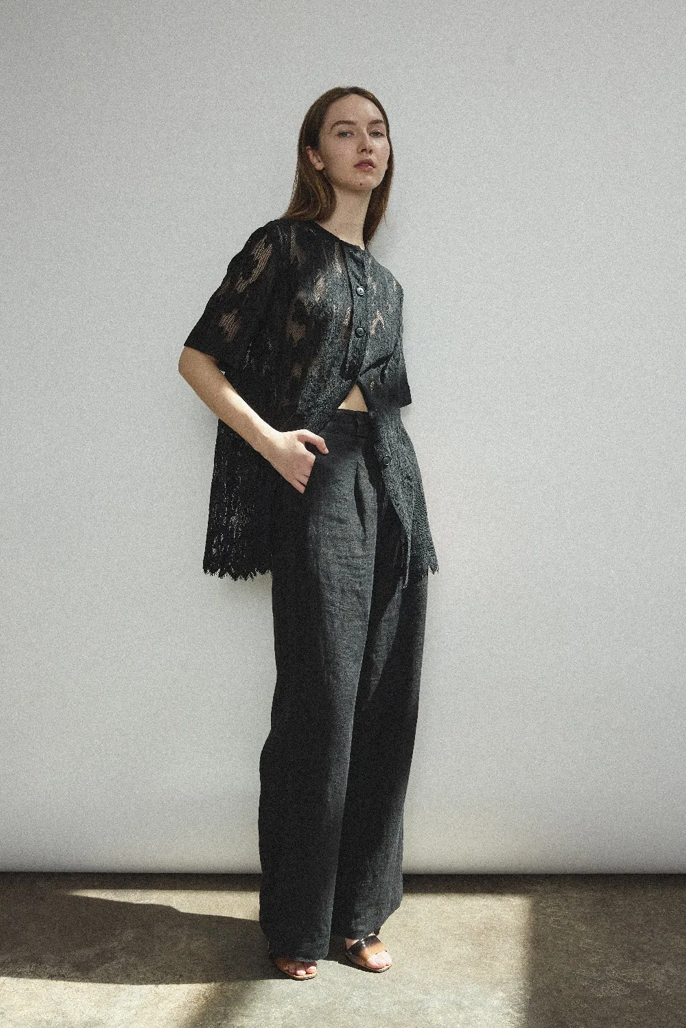 Jette Lace Tee - Black Lace - 2