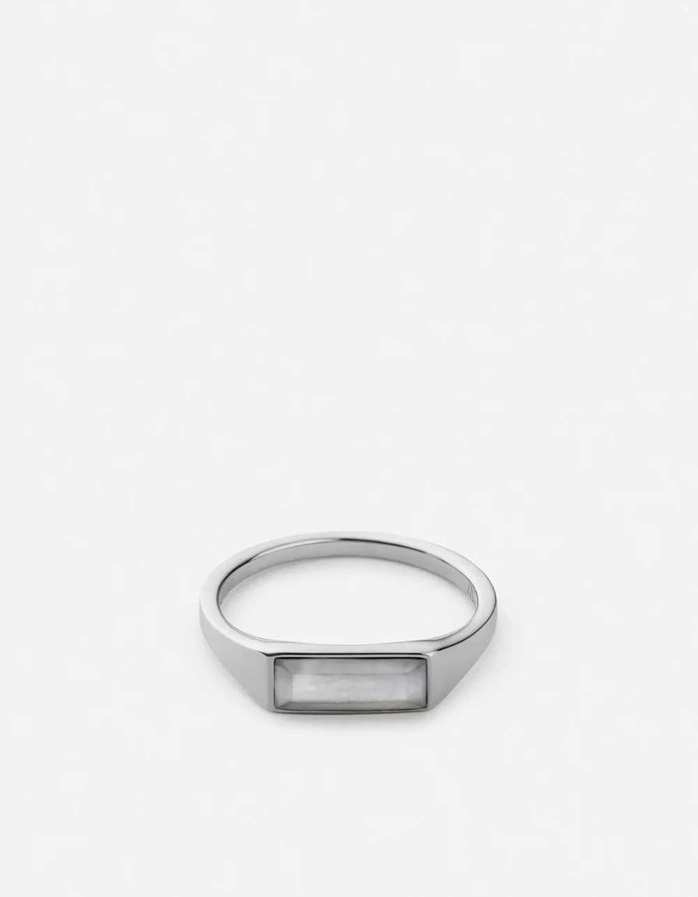 Thin Lennox Chalcedony Ring, Sterling Silver