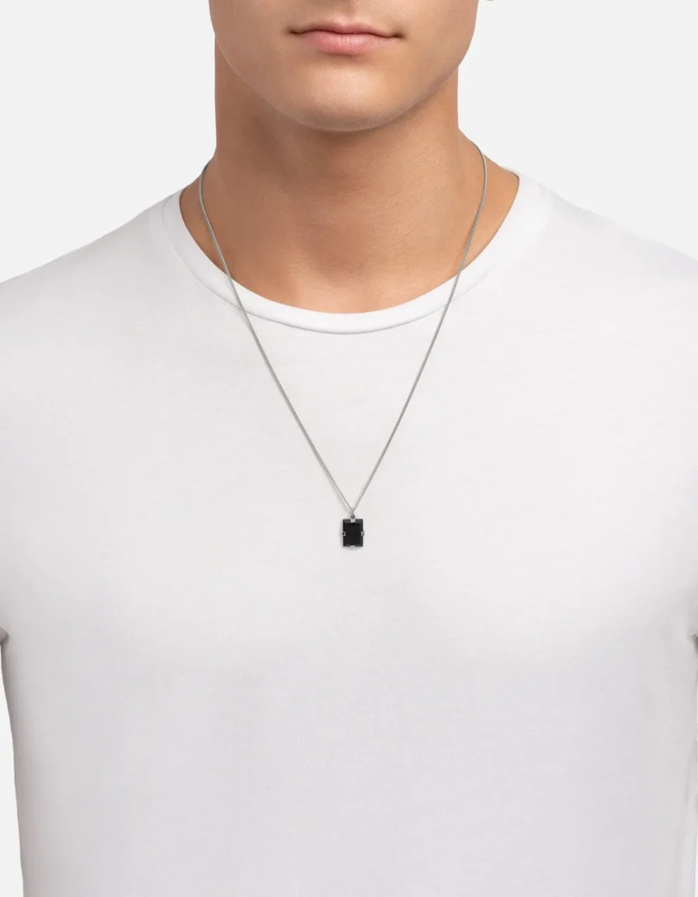 Lennox Onyx Pendant Necklace, Sterling Silver - 3