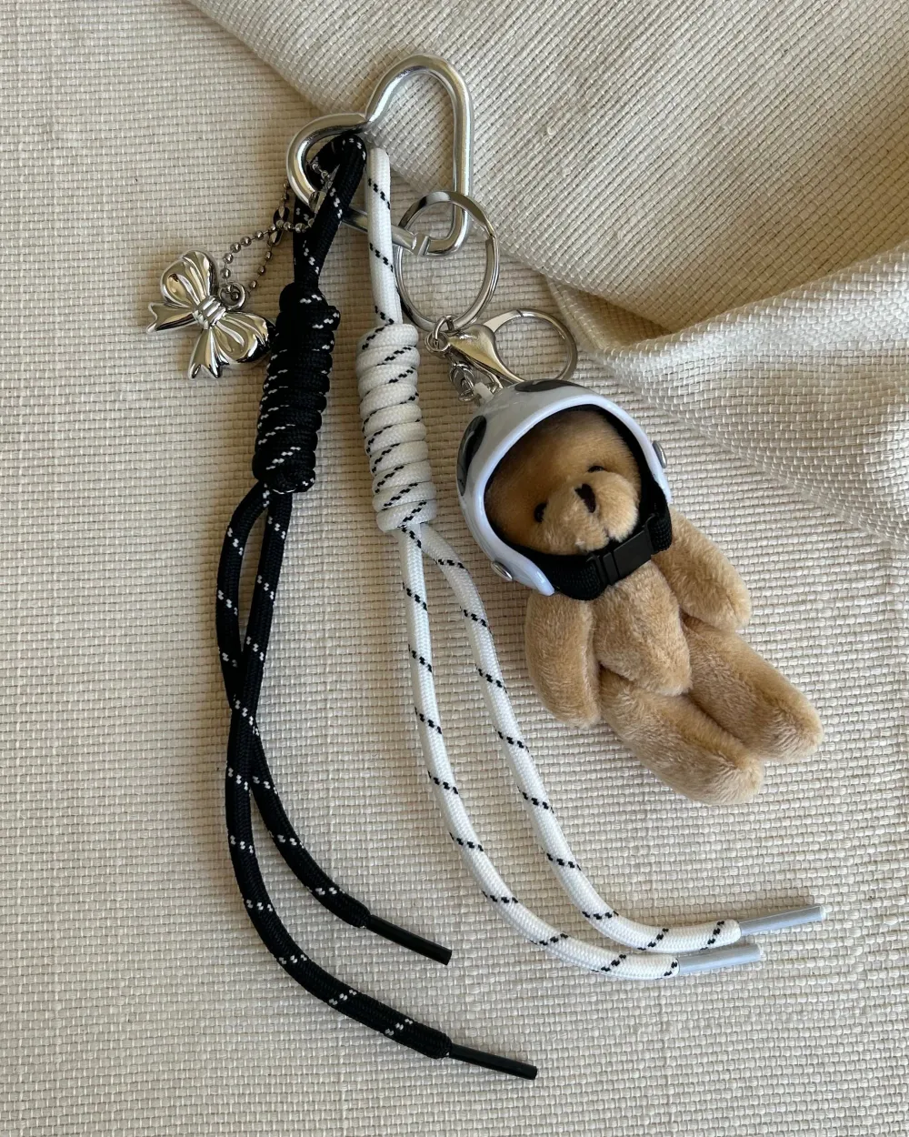 White Helmet Bear Charm