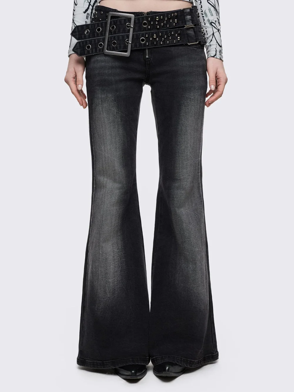 Roxie Belted Flared Jeans