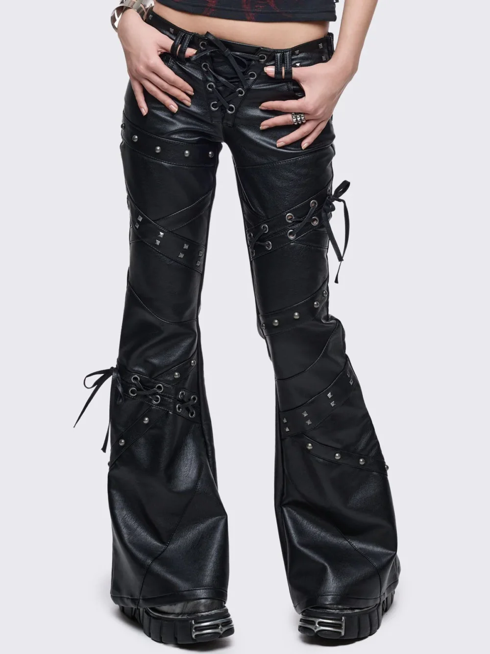 Vice Vegan Leather Flared Pants