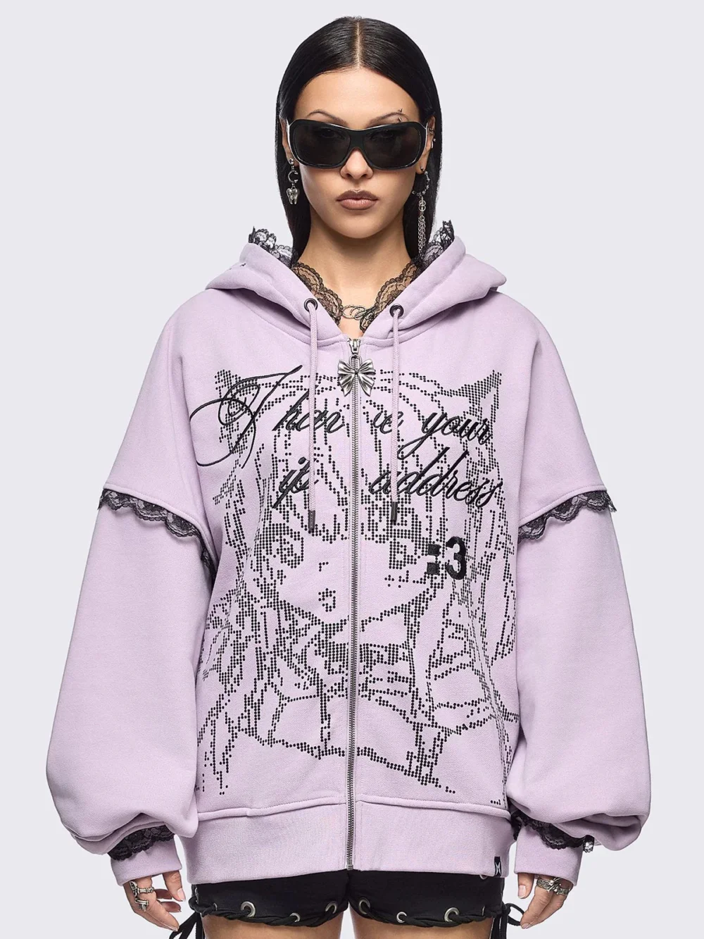 Ip Address Pink Zip Up Hoodie