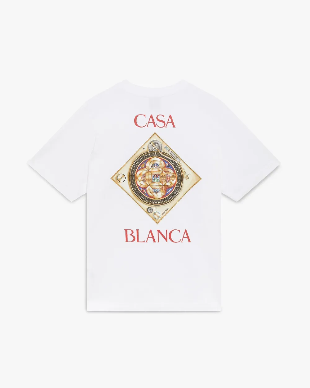 White Plafond Orne De Musique Short Sleeve T-Shirt