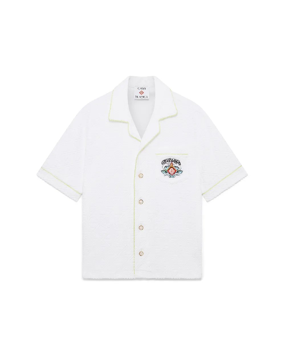 White Short Sleeve Towelling Shirt