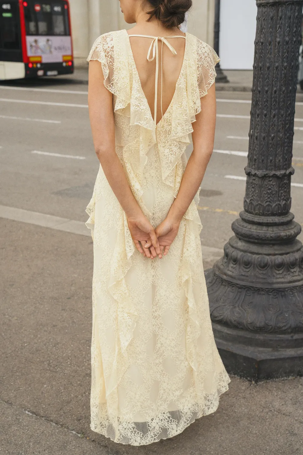 Flounce Lace Maxi Dress