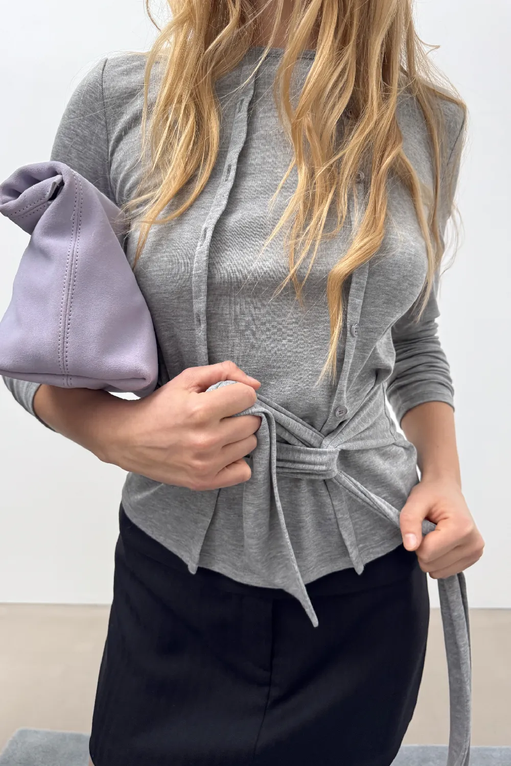 Button Down Layer Jersey Top