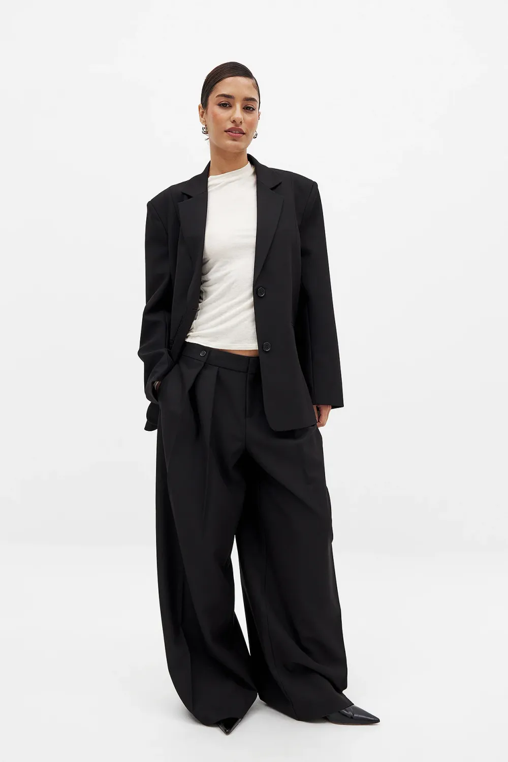 Mid Waist Suit Pants