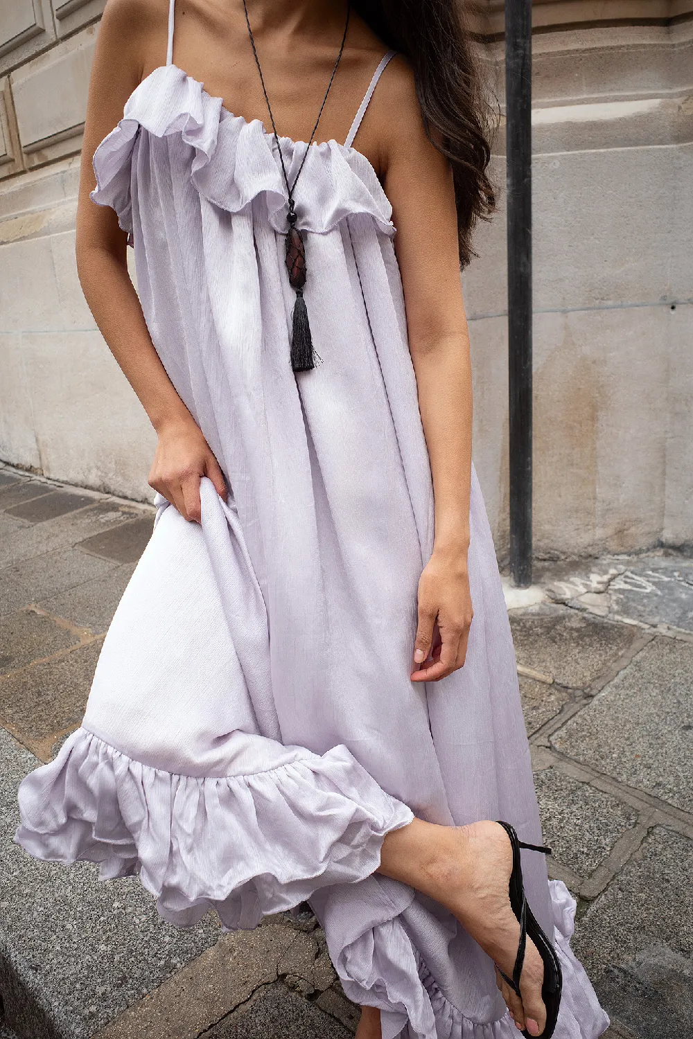 Ruffle Volume Maxi Dress