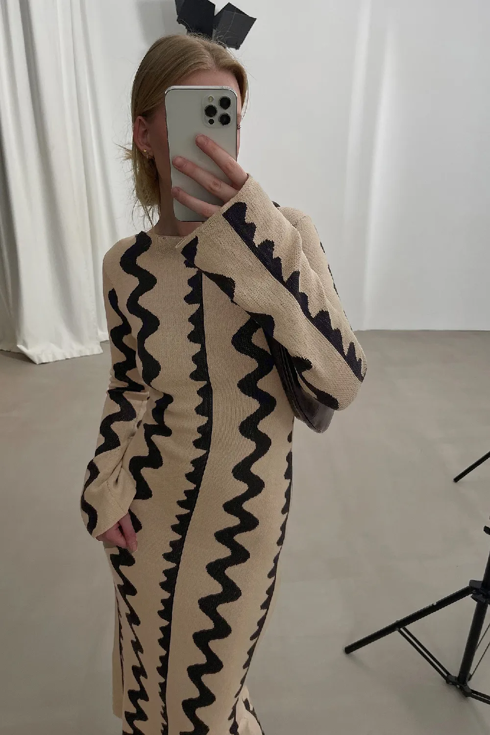 Jacquard Knitted Maxi Dress - 5