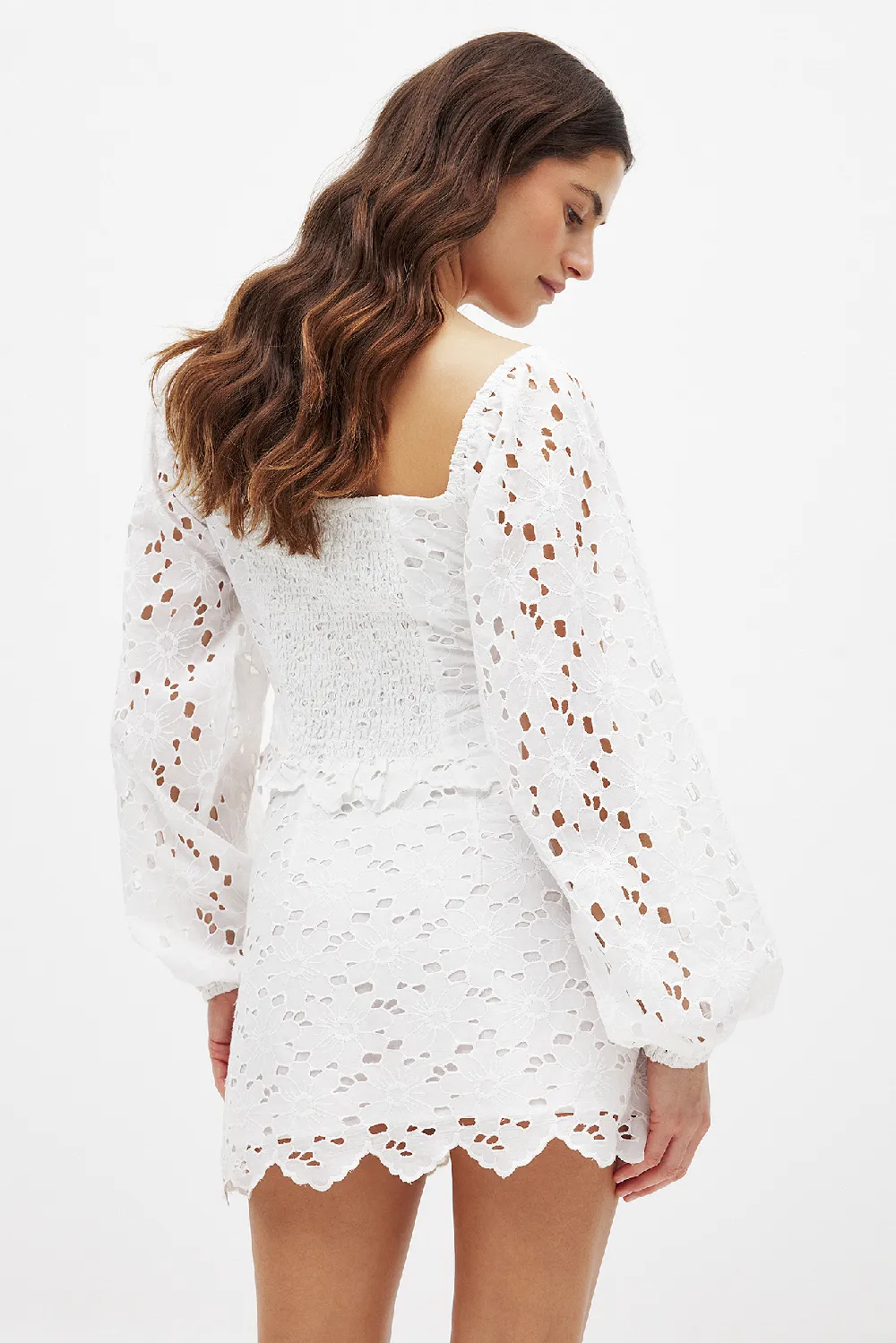 Pocket Detail Anglaise Mini Skirt - 3